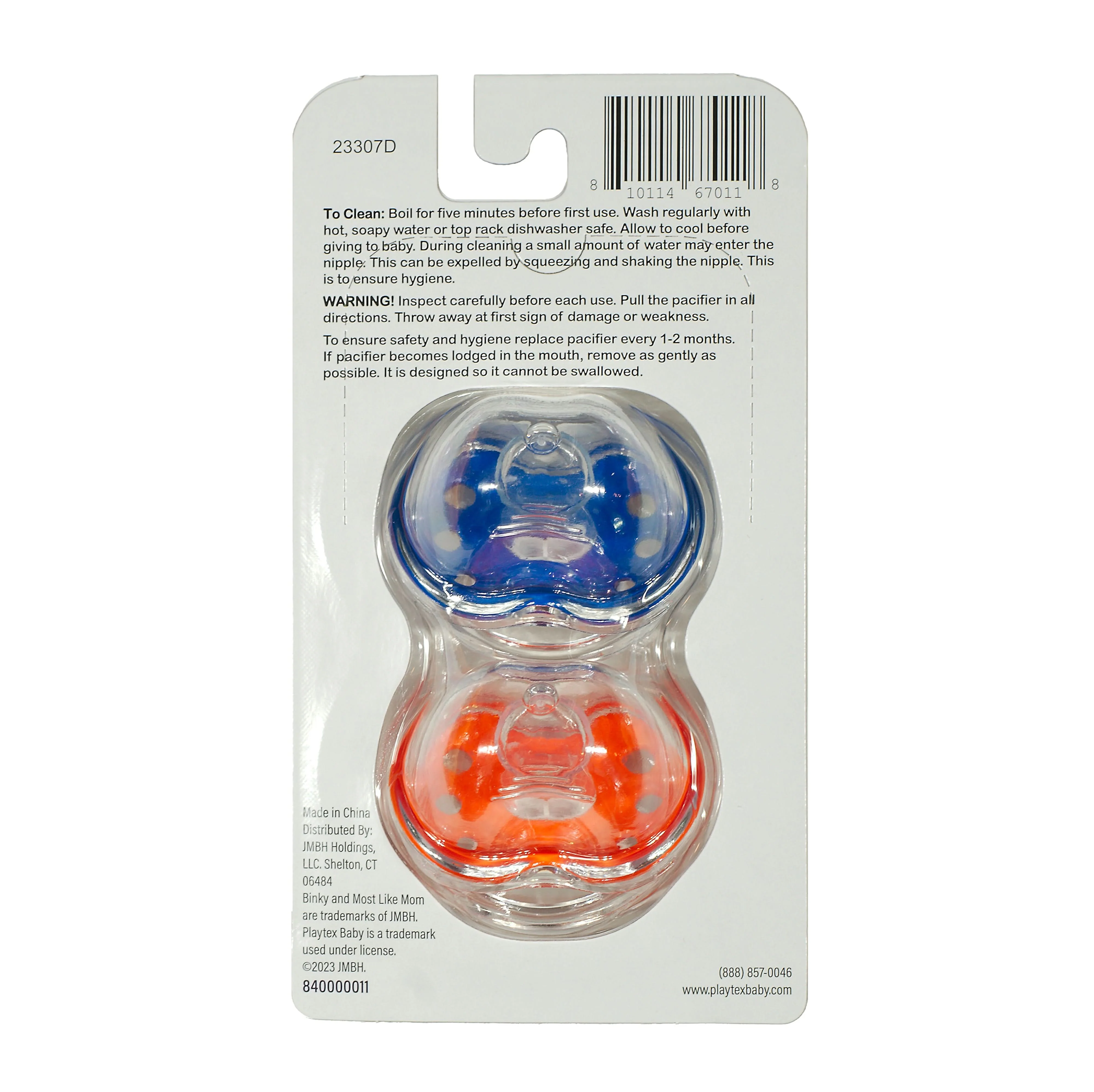 Binky® Orthodontic Pacifier With Snap On Cover - Wild and Cuddly Series  - Elephant and Tiger - Image 8