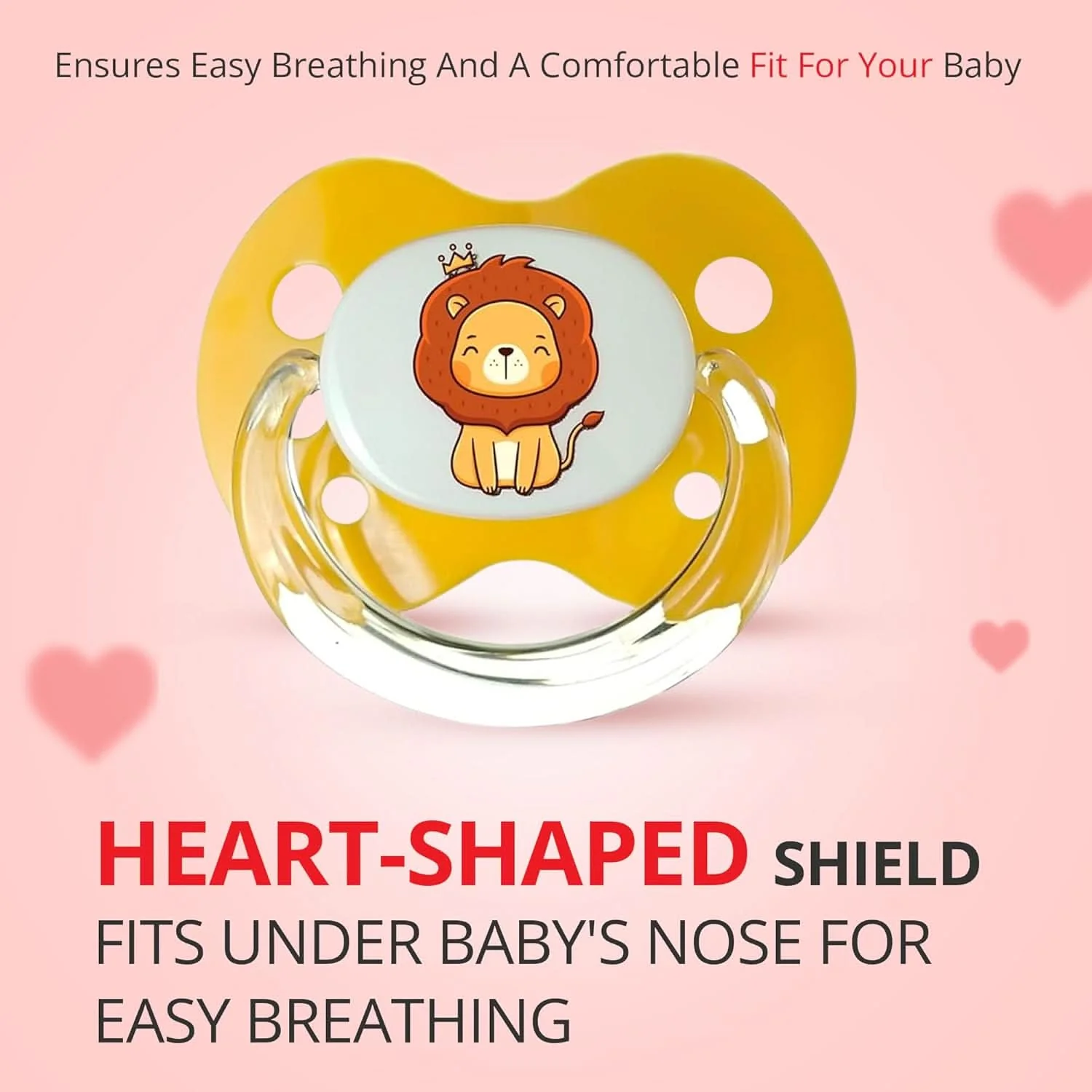 Binky Orthodontic Pacifier Set with Snap On Cover - Wild and Cuddly Series  - Rabbit and Lion - Image 4