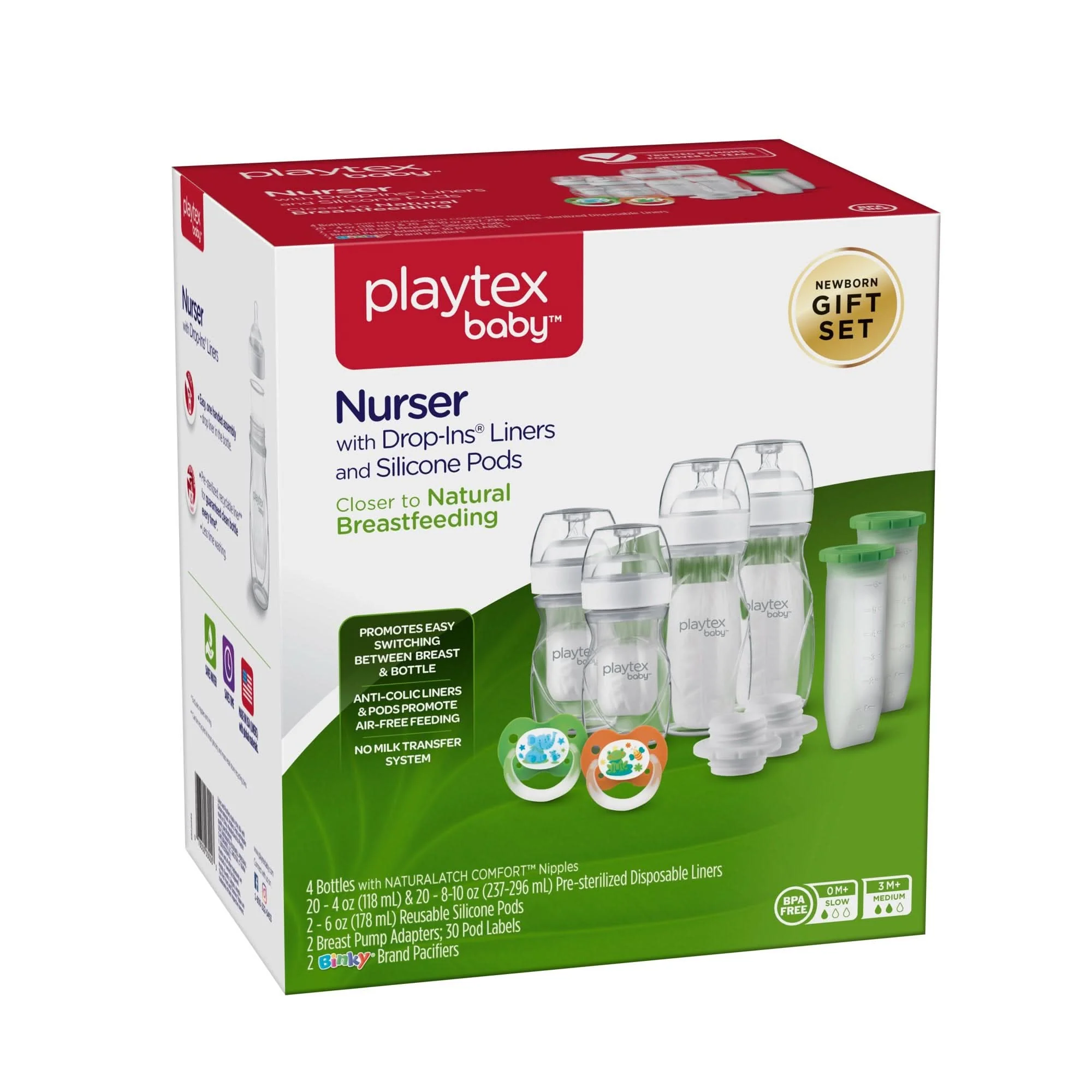 Playtex Baby Nurser DELUXE Gift Set with Drop In liners and Silicone Pods - Image 14