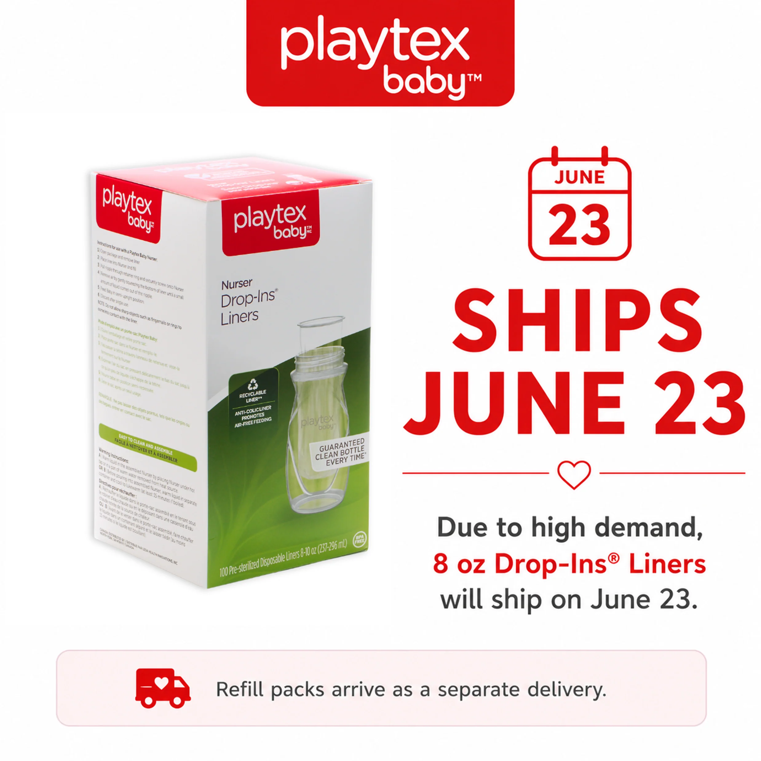 Playtex Baby™ Drop-Ins® Anti-Colic, Disposable Liners - Image 13