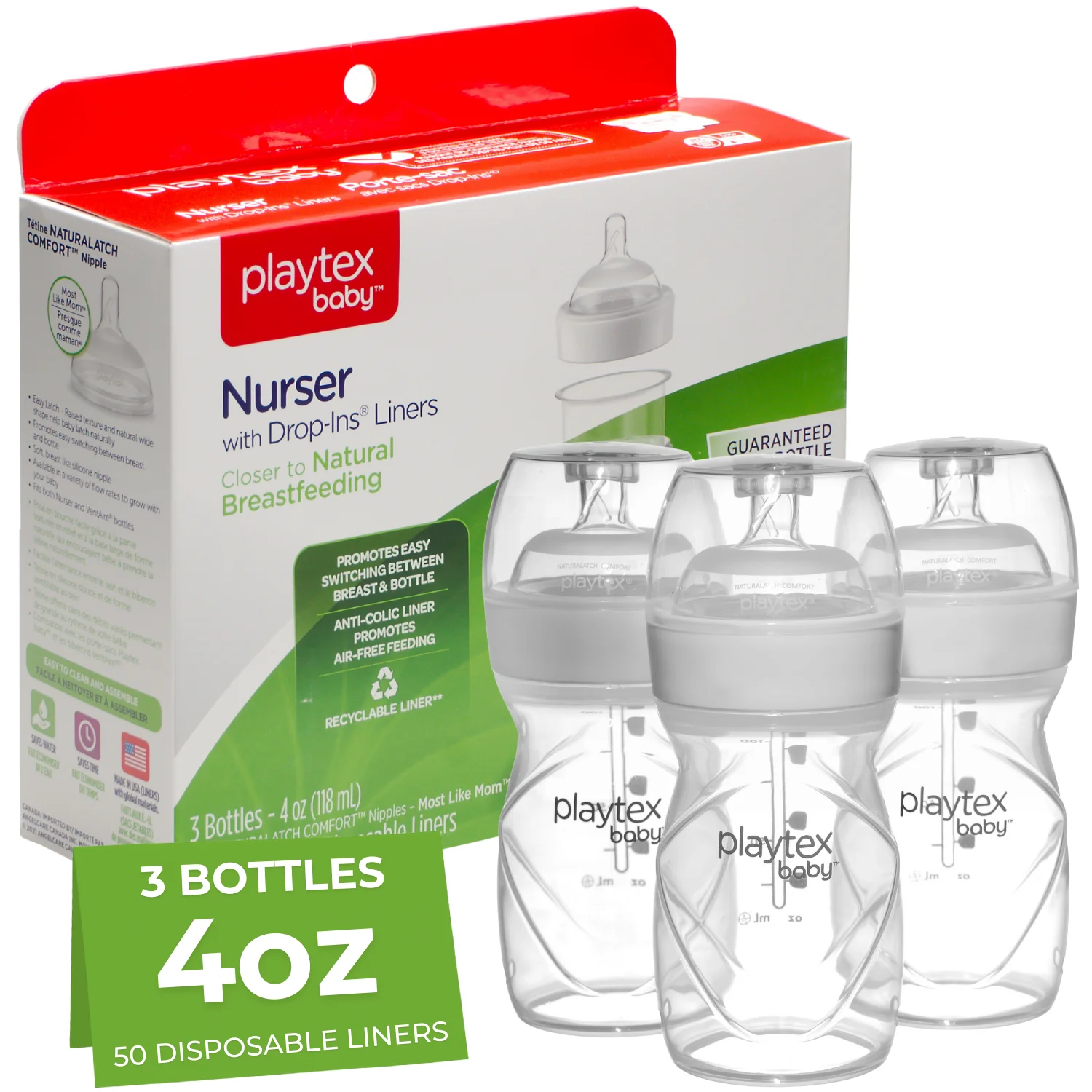 Playtex Baby™ Anti-Colic Nurser Bottles with Drop-Ins® Liners – 3 Pack - Image 11