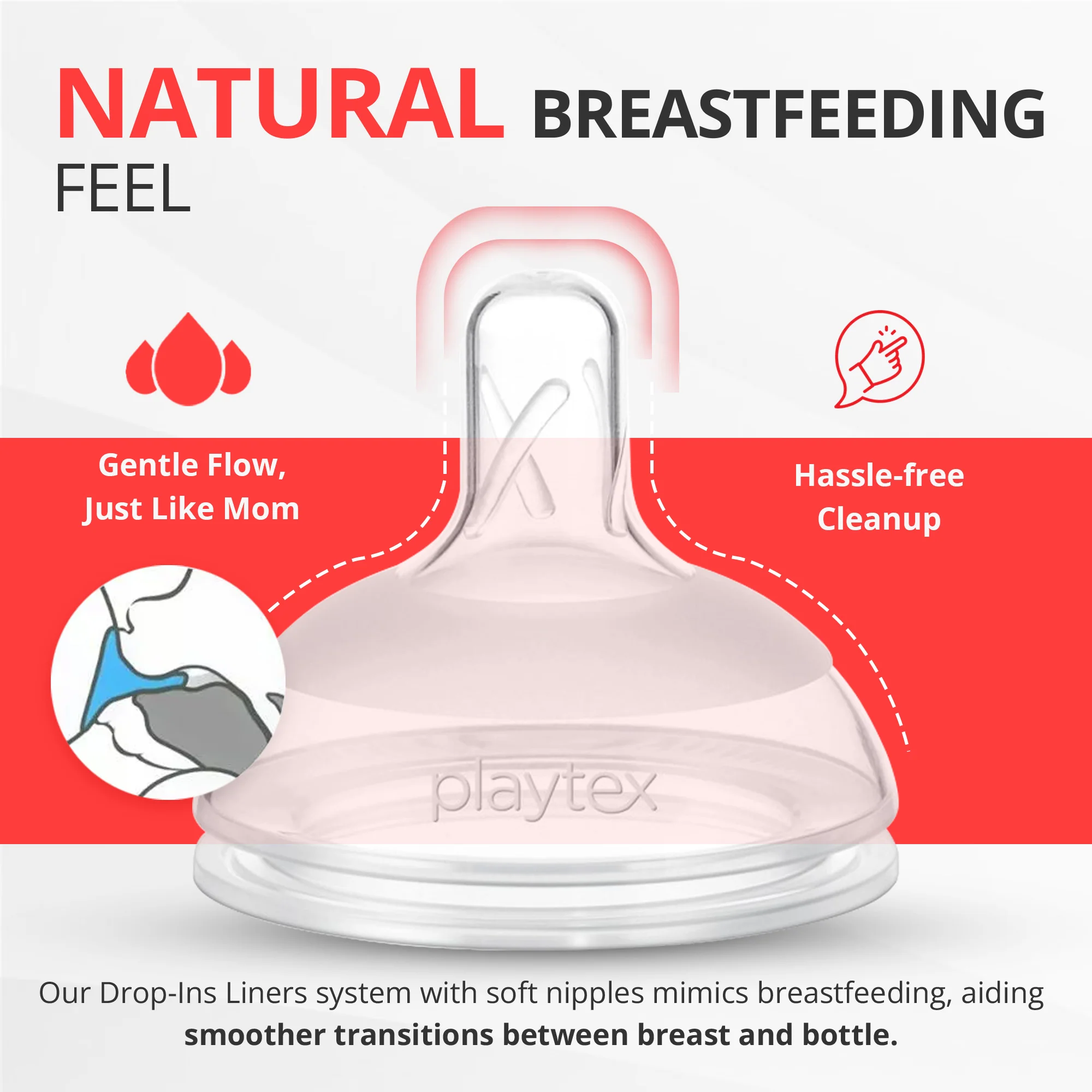 Playtex Baby™ Nurser Bottles with Drop-Ins® Liners - 3 Pack 4 oz - Image 4