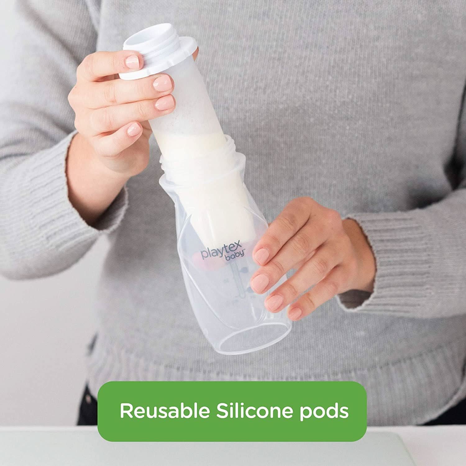 Playtex Baby™ Nurser Reusable Silicone PODS, Breastmilk Storage & Air-Free Feeding, 4 oz, 6 Count - Image 4