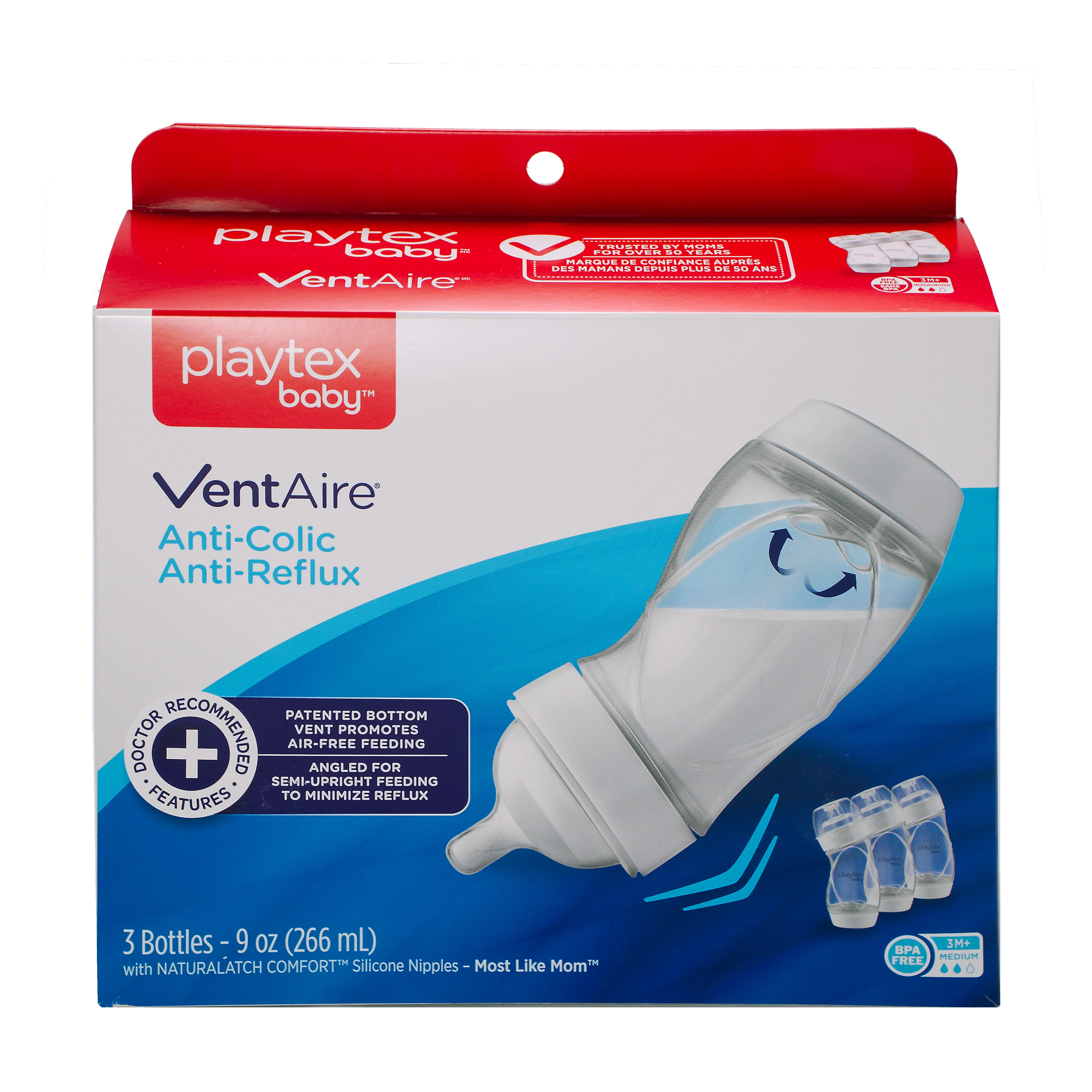 Playtex Baby™ VentAire® Complete Tummy Comfort Baby Bottle, 9 oz, 3 Pack - Image 9