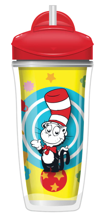 Playtex Baby Stage 3 Dr. Seuss Straw Cups, Spill-Proof, Leak-Proof, Insulated, 3D Graphics, 9 Ounce (Pack of 2) - Image 3